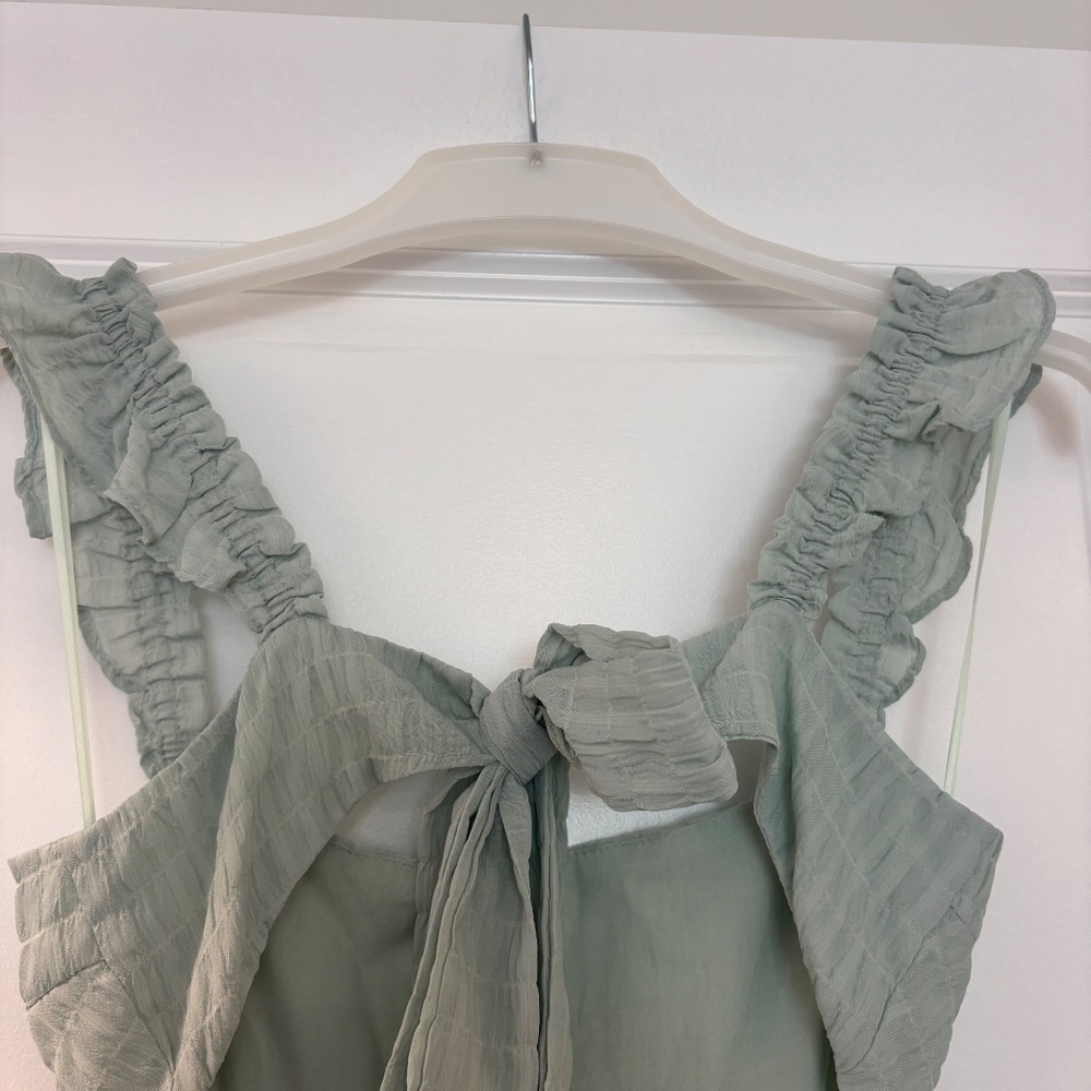 NWT Lush Dreamiest Darling Mint Smocked Tie-Back Tiered Midi Dress - Picture 12 of 12